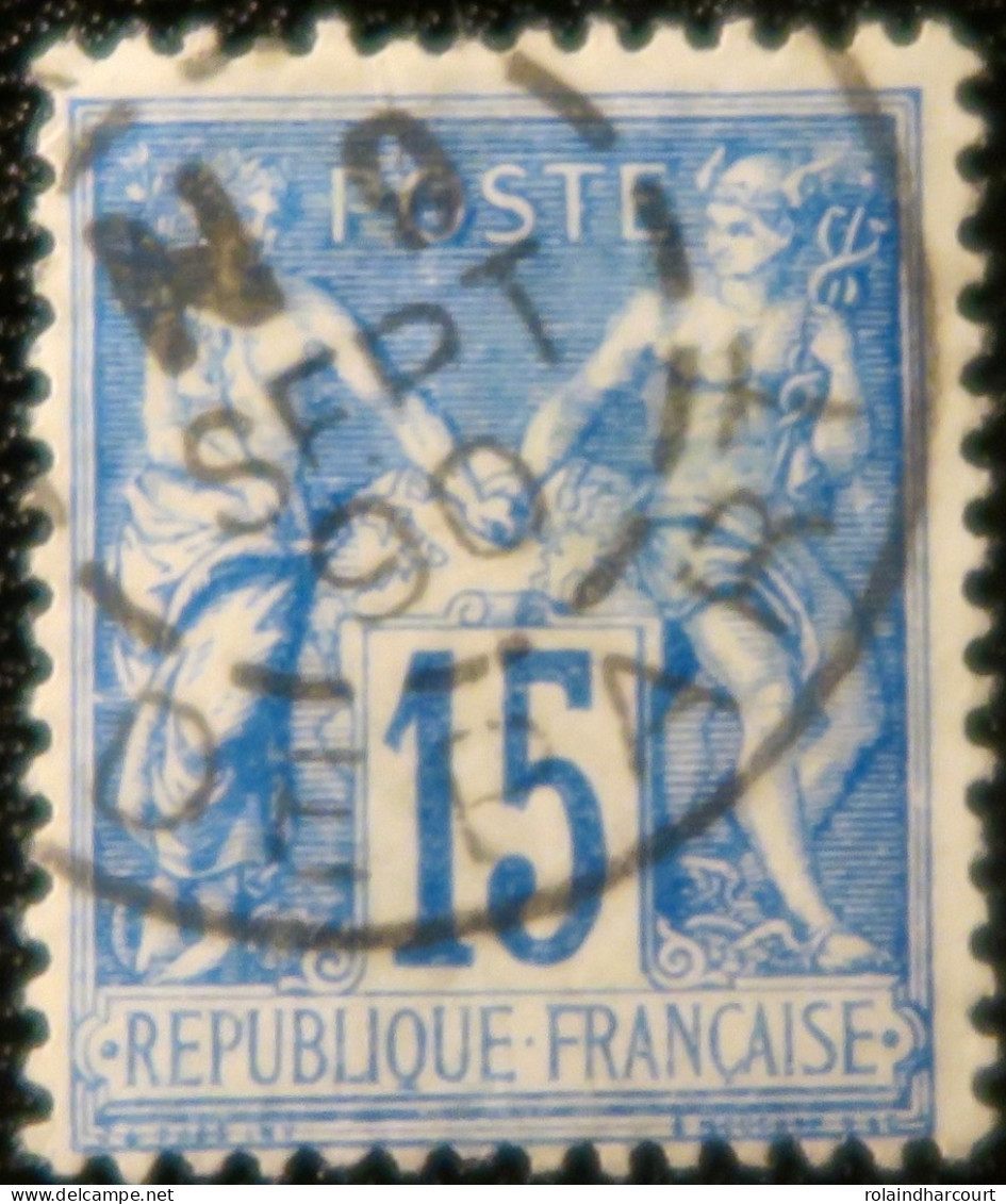 R1311/3088 - FRANCE - SAGE TYPE II N°90 >>> CACHET : PARIS DEPART (NUIT) 9 SEPTEMBRE 1890 - 1876-1898 Sage (Type II)