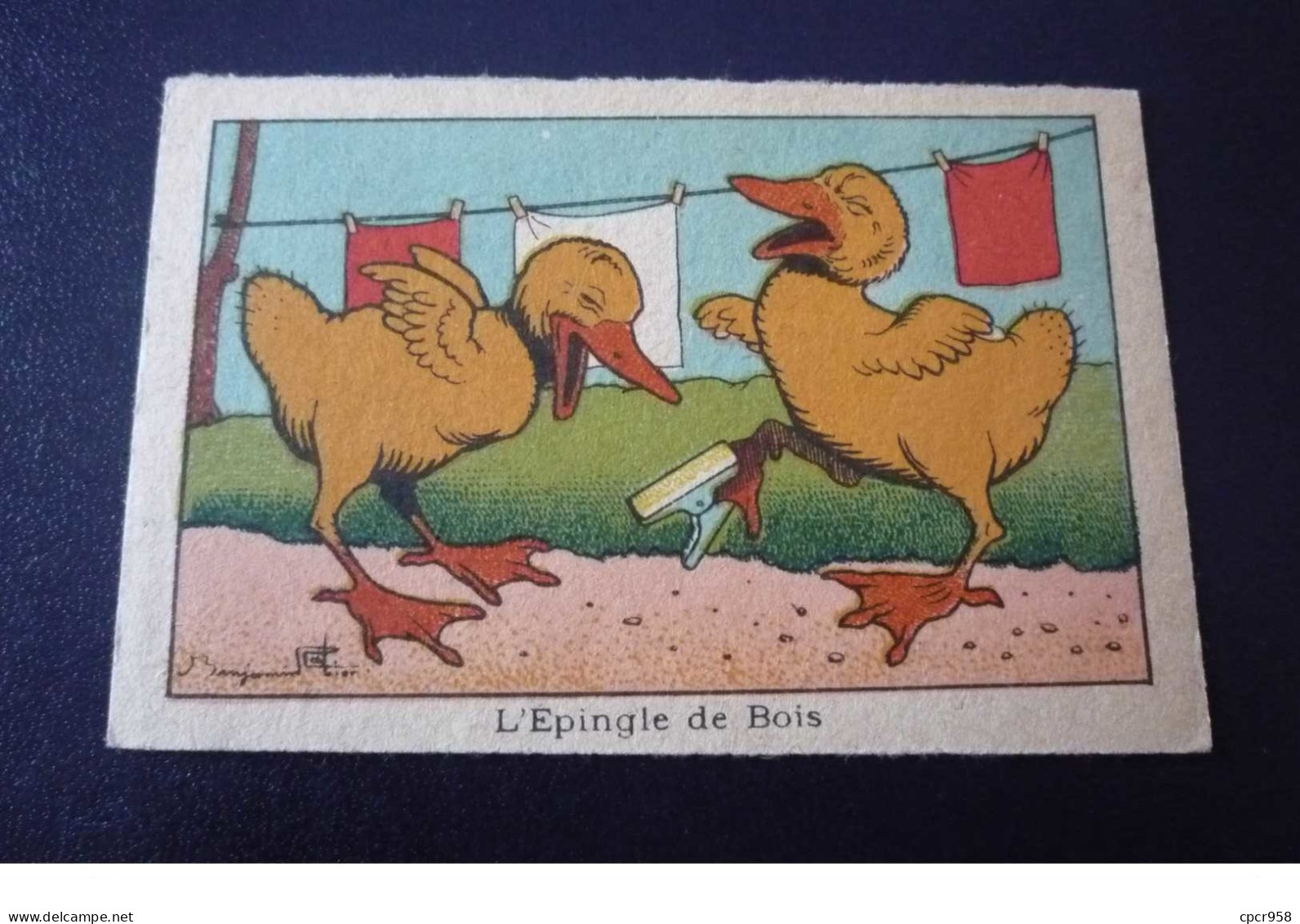 Benjamin Rabier Illustrateur. N°150193 .l Epingle De Bois Canards.7 X 10.5 Cm - Other & Unclassified