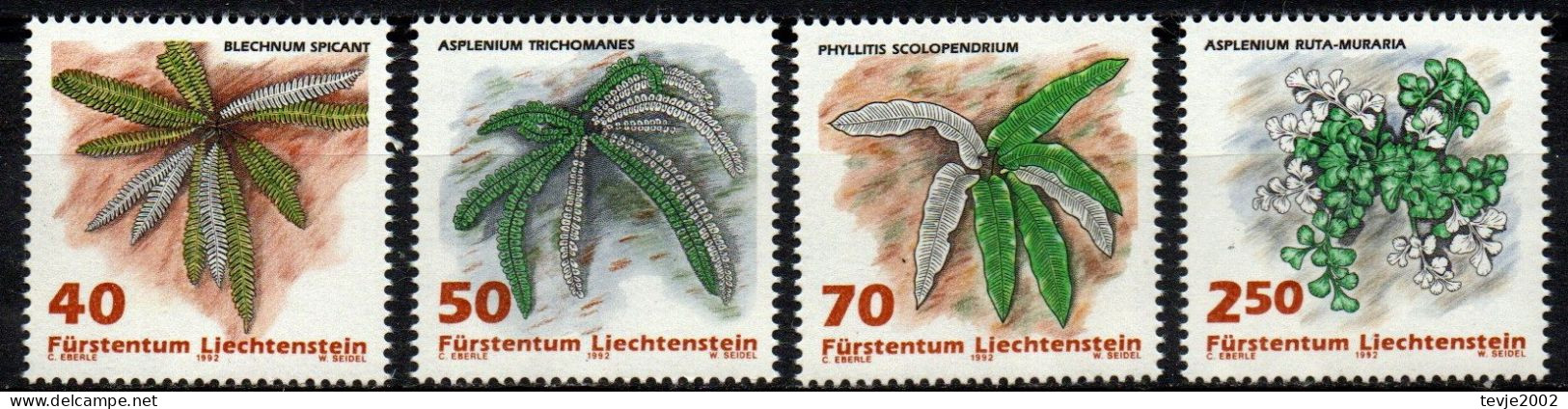 Liechtenstein 1992 - Mi.Nr. 1045 - 1048 - Postfrisch MNH - Farne Ferns - Autres & Non Classés