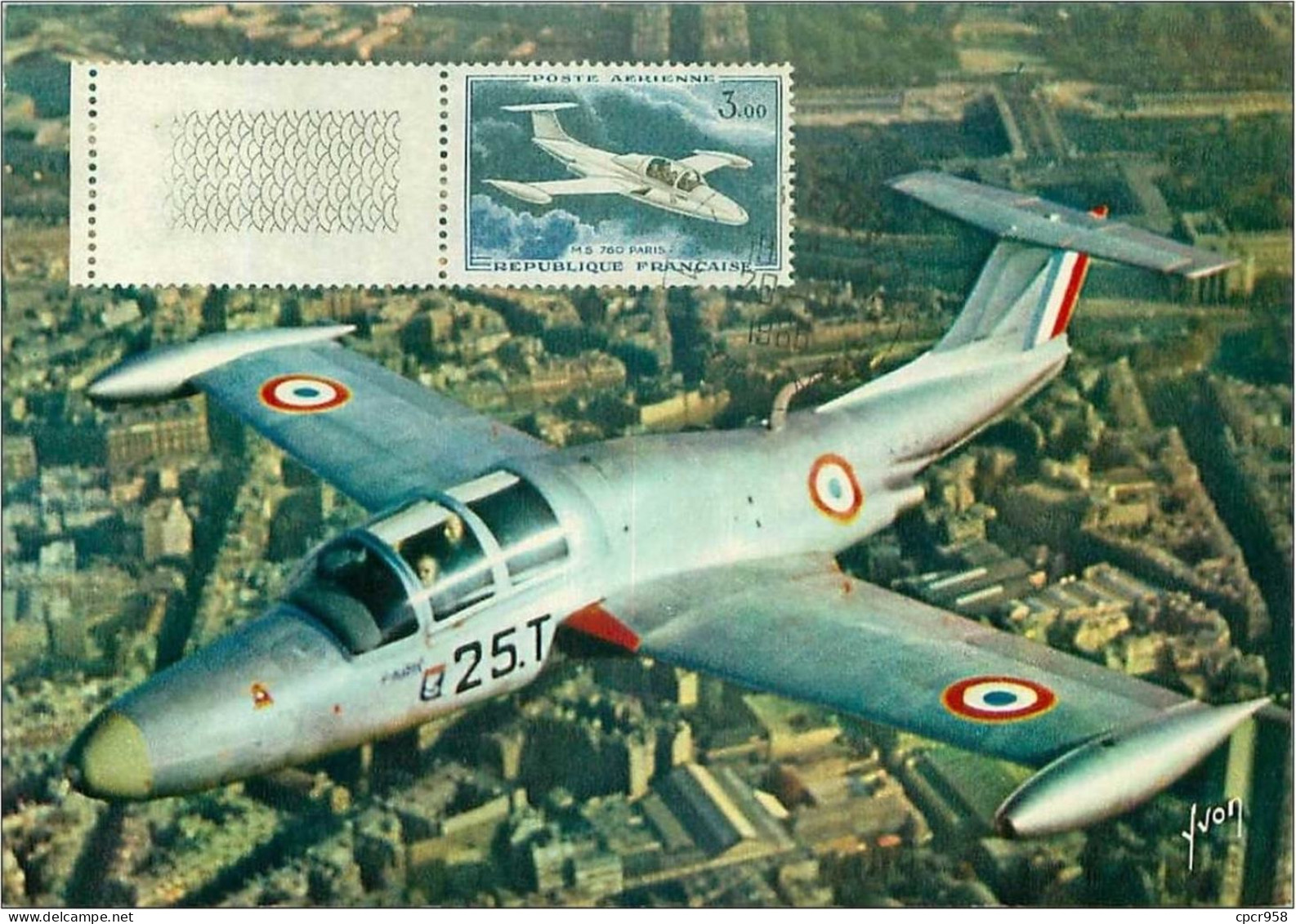 TIMBRE.CARTE MAXIMUM.n°24764.MORANE-SAULNIER MS 60 "PARIS".1966 - 1960-1969