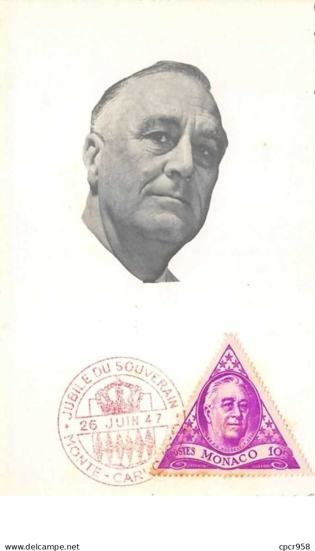 Monaco . N°51060 . Franklin Roosevelt . 1947 . Carte Maximum. - Cartes-Maximum (CM)
