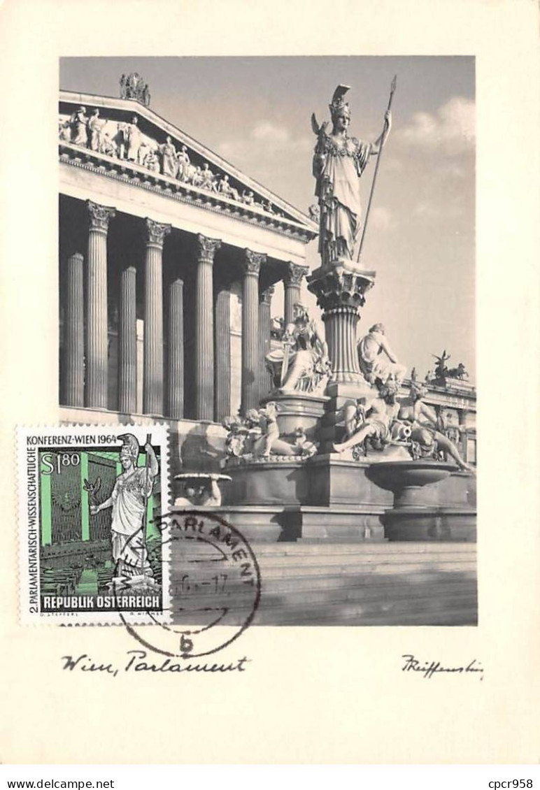 AUTRICHE.Carte Maximum.AM14153.1965.Cachet Wein.Parlement.statue - Usados