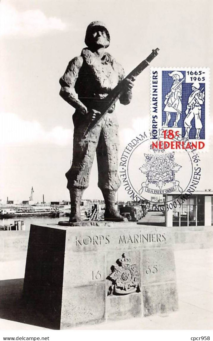 PAYS-BAS.Carte Maximum.AM14080.1966.Cachet Rotterdam.Monument Korps Mariniers - Used Stamps