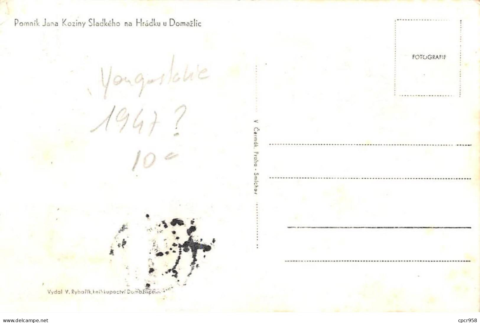 YOUGOSLAVIE.Carte Maximum.AM14103.1947.Cachet Yougoslavie.Statue De Jan Kozina Sladekéno - Used Stamps