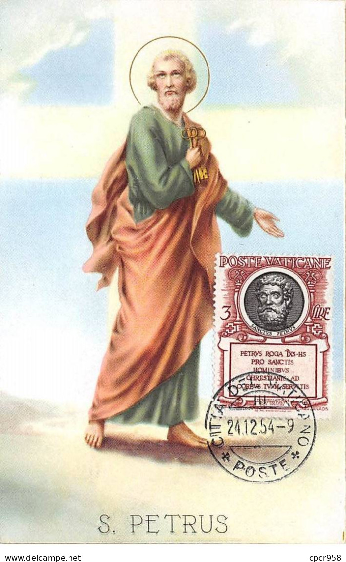 VATICAN.Carte Maximum.AM14043.24/12/1954.Cachet Vatican.Saint Pierre - Used Stamps