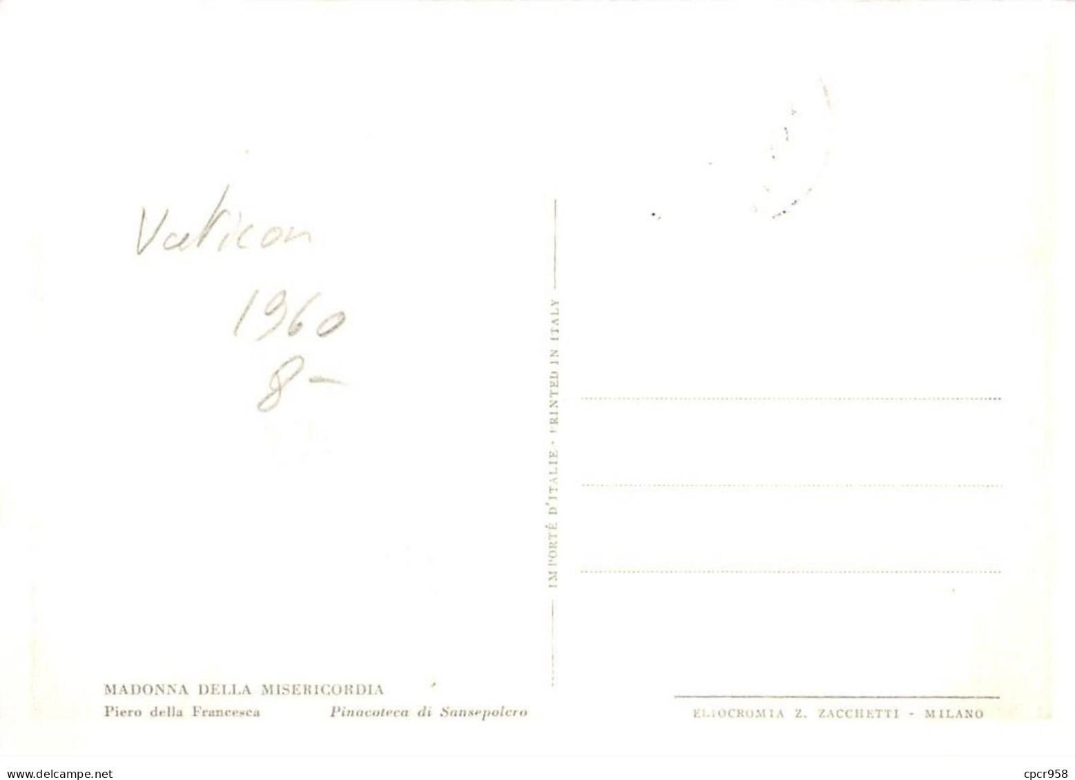 VATICAN.Carte Maximum.AM14052.1960.Cachet Vatican.Madonna Della Misericordia - Oblitérés