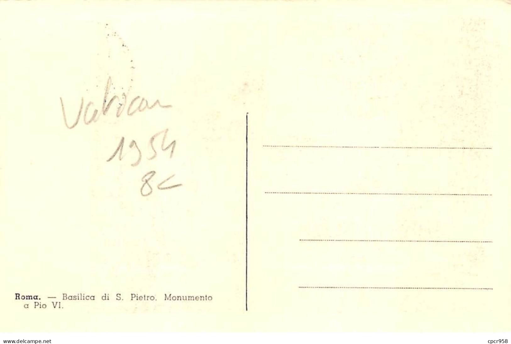 VATICAN.Carte Maximum.AM14044.27/10/1954.Cachet Vatican.Basilique Saint Pierre. Monument De Pio VI - Used Stamps