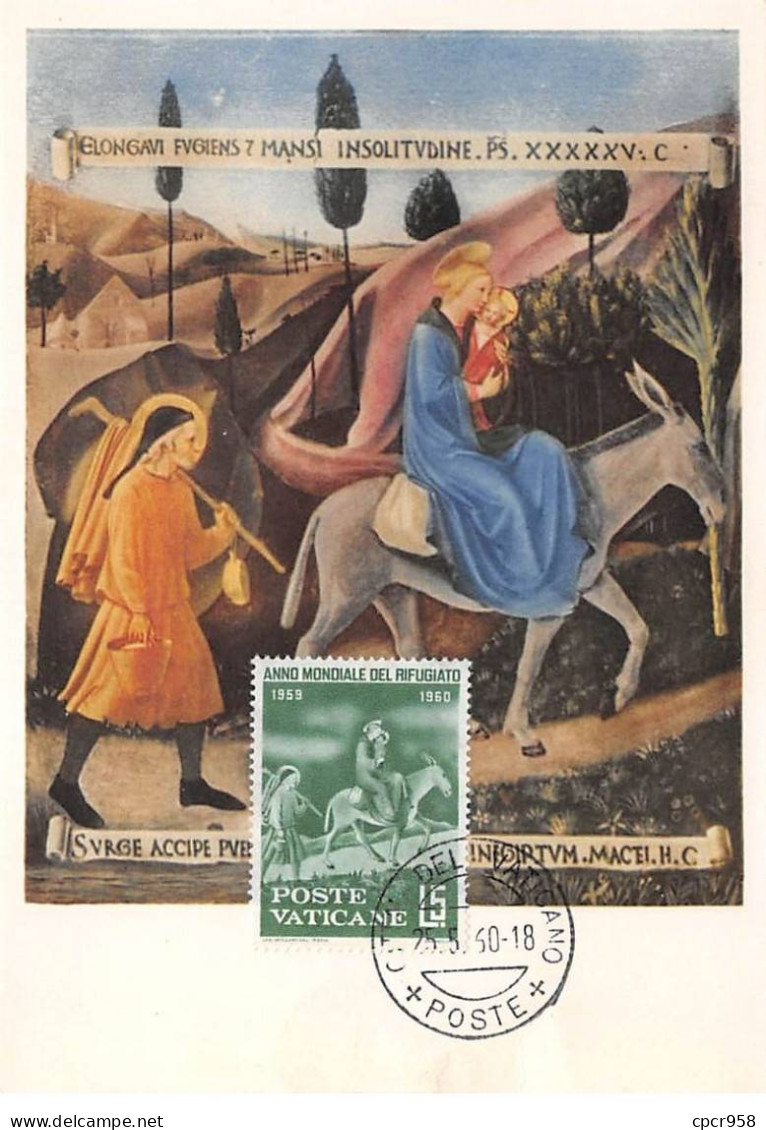 VATICAN.Carte Maximum.AM14049.1956.Cachet Vatican.Beato Angelico.La Fuga In Egitto - Used Stamps