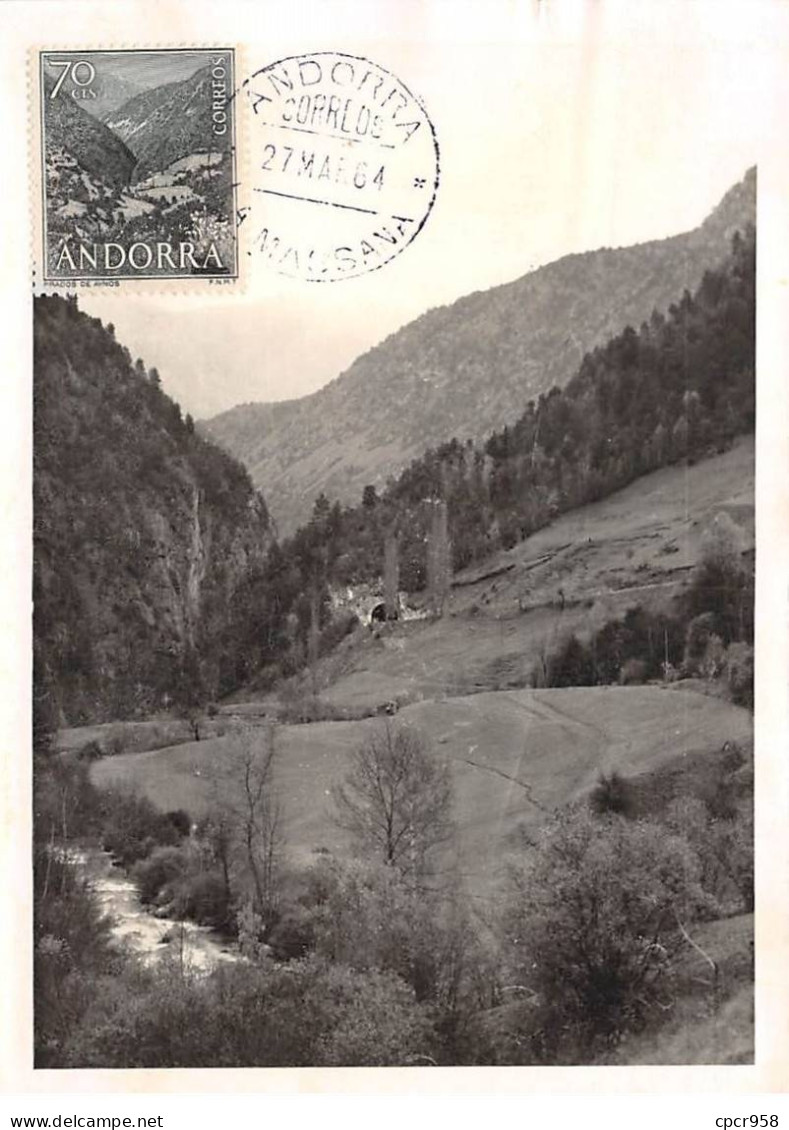 ANDORRE.Carte Maximum.AM14036.27/03/1964.Cachet Andorre.Gorges De Sant Antoni - Usati