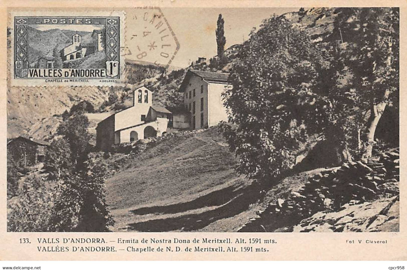 ANDORRE.Carte Maximum.AM14022.1947.Cachet Canillo.Vallées D'Andorre.Chapelle N.D. De Meritxell - Oblitérés
