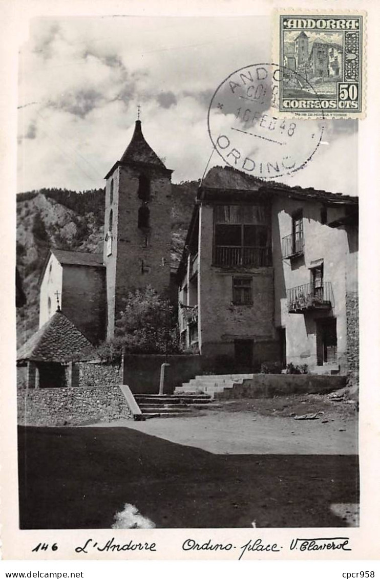 ANDORRE.Carte Maximum.AM14030.16/02/1948.Cachet Ordino.Place D'Ordino - Usati