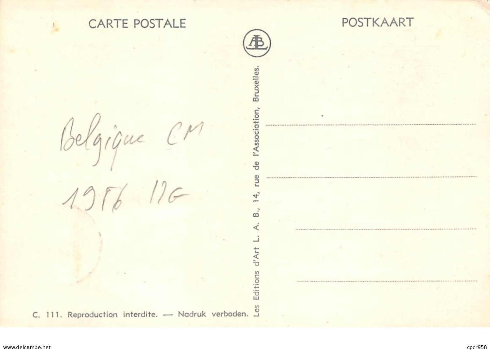 Belgique .CARTE MAXIMUM. N°207753. 1956. Cachet BRUXELLES. Jeune Femme. - 1951-1960