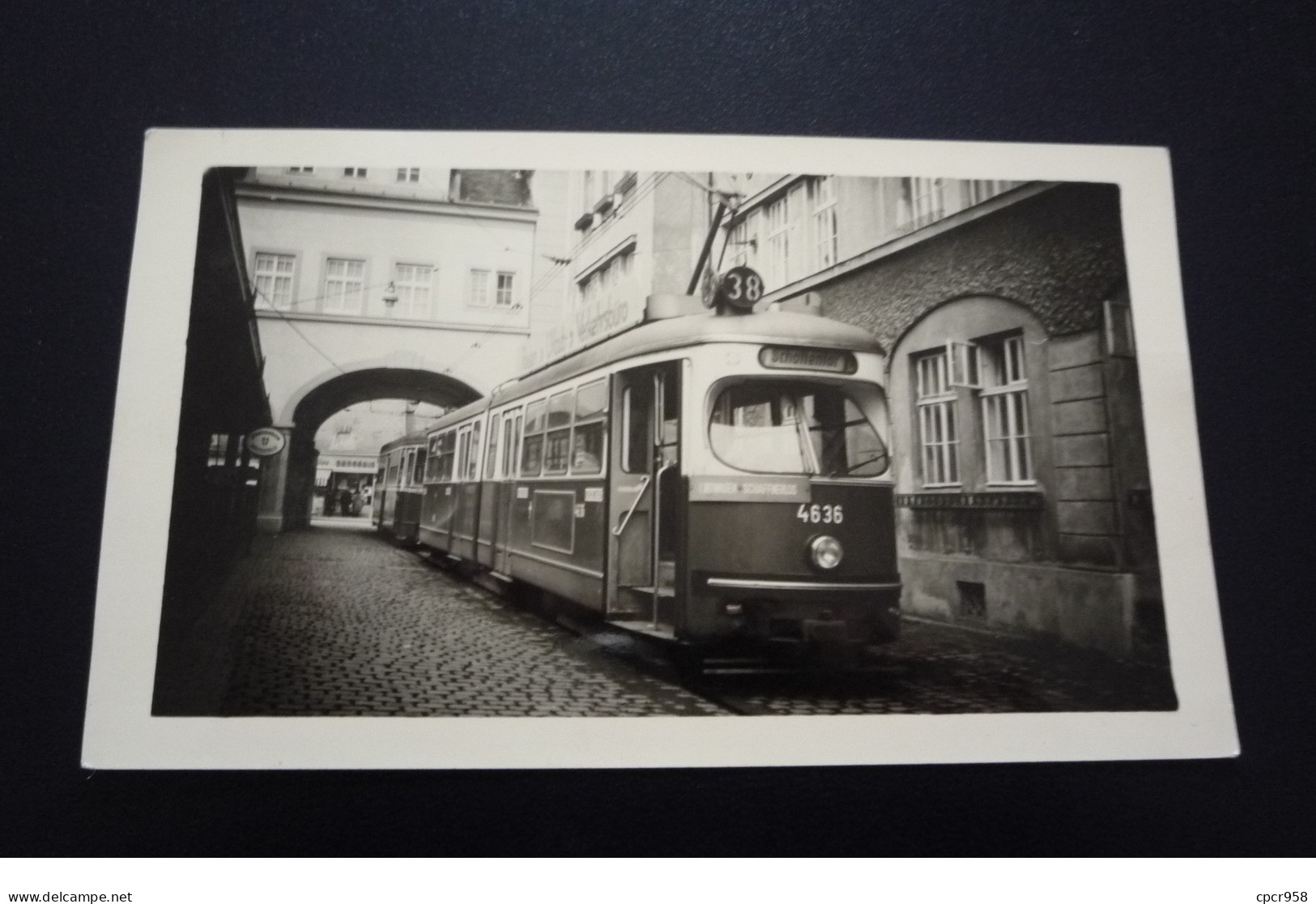 204069 . Photographie Du Tramway (14x9 Cm),schoffentor Autriche Vienne .1950 Environs - Trains
