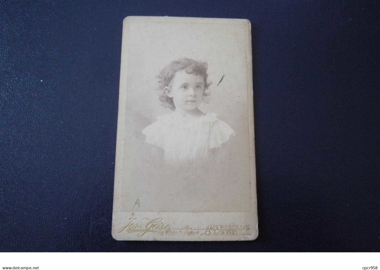 Cdv.photo Enfant. N°150173 .algerie .geiser A Alger.6.5 X10.5 Cm - Alte (vor 1900)