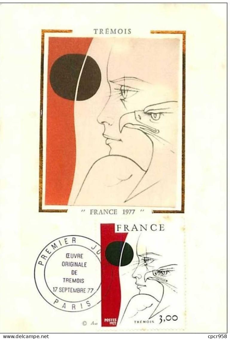 TIMBRES.CARTE MAXIMUM.n°56.TREMOIS.FRANCE 1977.OEUVRE ORIGINALE DE TREMOIS - Unclassified