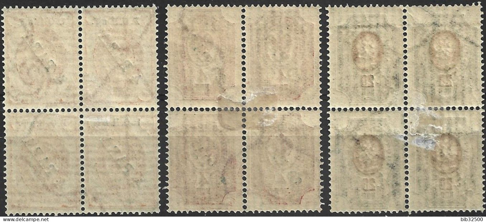 1919 - Timbres De 1900-10- Avec Surcharge Bleue - 3 Blocs De 4 - Non émis - - Levant