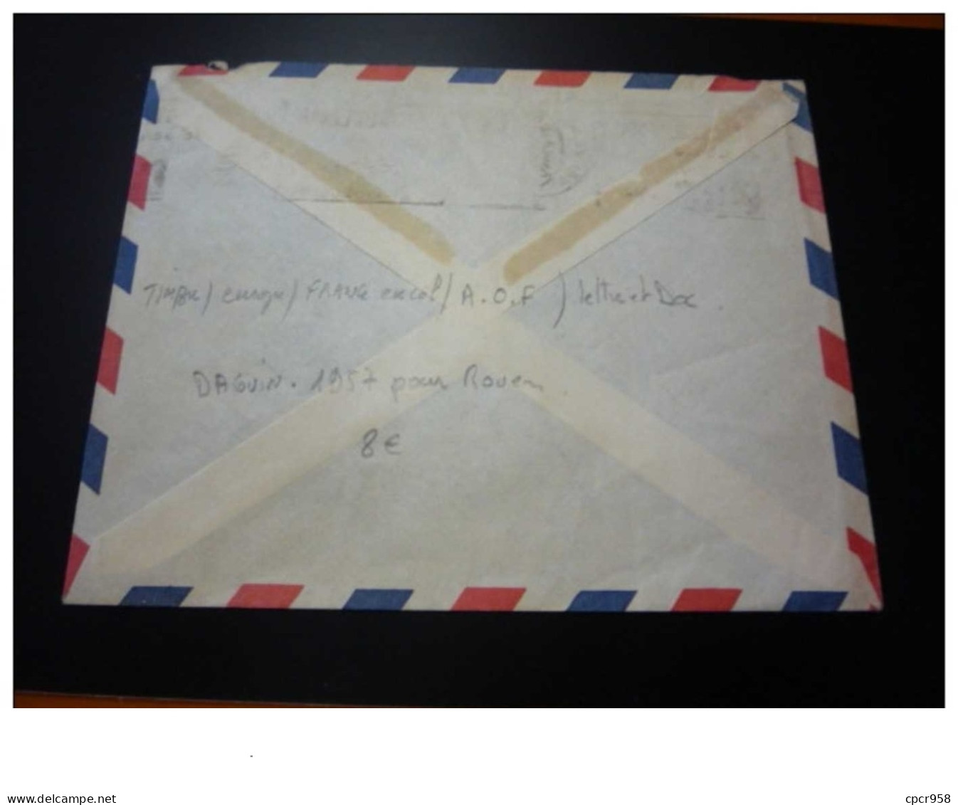 TIMBRE.n°29535.A O F.DAGUIN.1957 POUR ROUEN.BY AIR MAIL - Brieven En Documenten