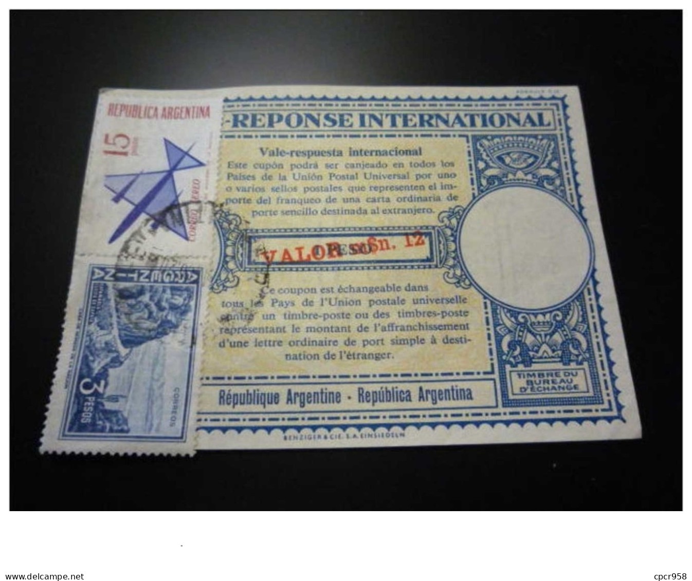 TIMBRE.n°29481.ARGENTINE.REPONSE INTERNATONAL - Postal Stationery