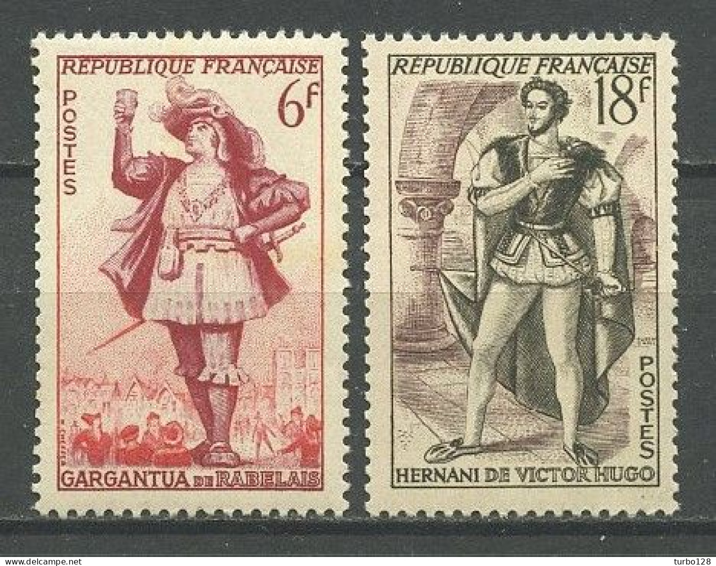 FRANCE 1953 N° 943/944 ** Neufs MNH Superbes C 1,30 € Théâtre Français Gargantua Hernani - Unused Stamps