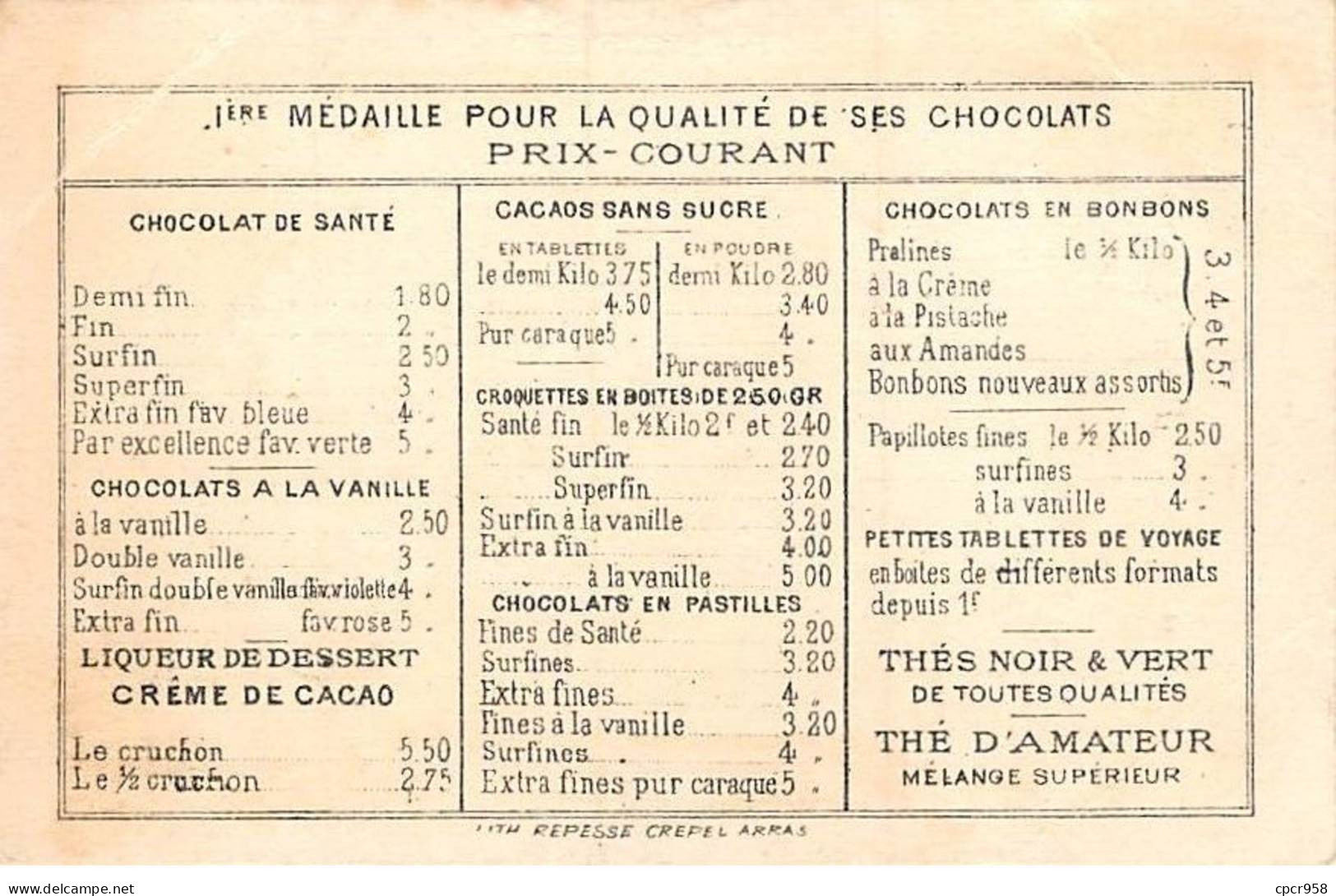 CHROMOS.AM23129.7x11 Cm Env.Chocolat Ibled.Partition Kyrie - Ibled
