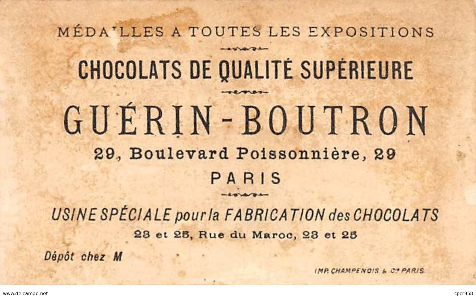 CHROMOS.AM22996.6x11 Cm Env.Chocolat Gruérin-Boutron.Chasse à Cour.Tous Les Chiens N'aiment Pas La Musique - Guerin Boutron