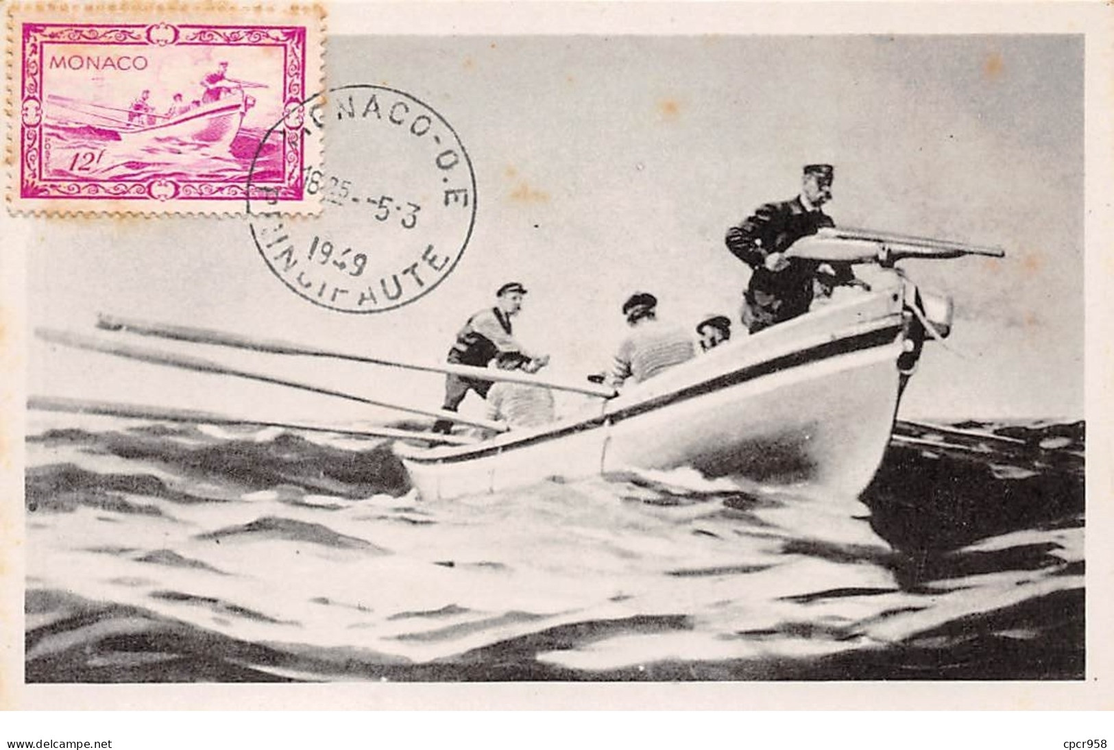 1949 . Carte Maximum . N°105562 .monaco.barque Et Pecheurs .cachet Monaco . - Cartoline Maximum