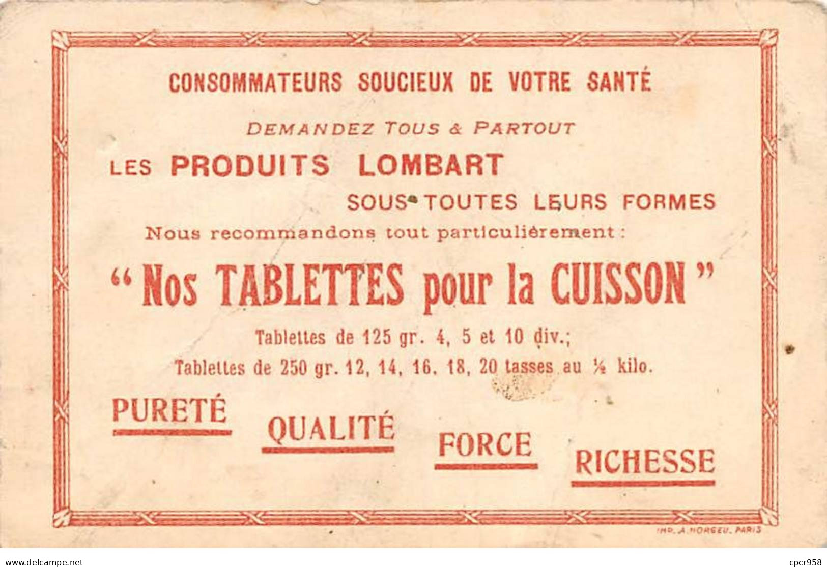 CHROMOS.AM23833.7x10 Cm Env.Chocolat Lombart.Les Rois De France.Charles Le Gros.36 Ième Roi - Lombart