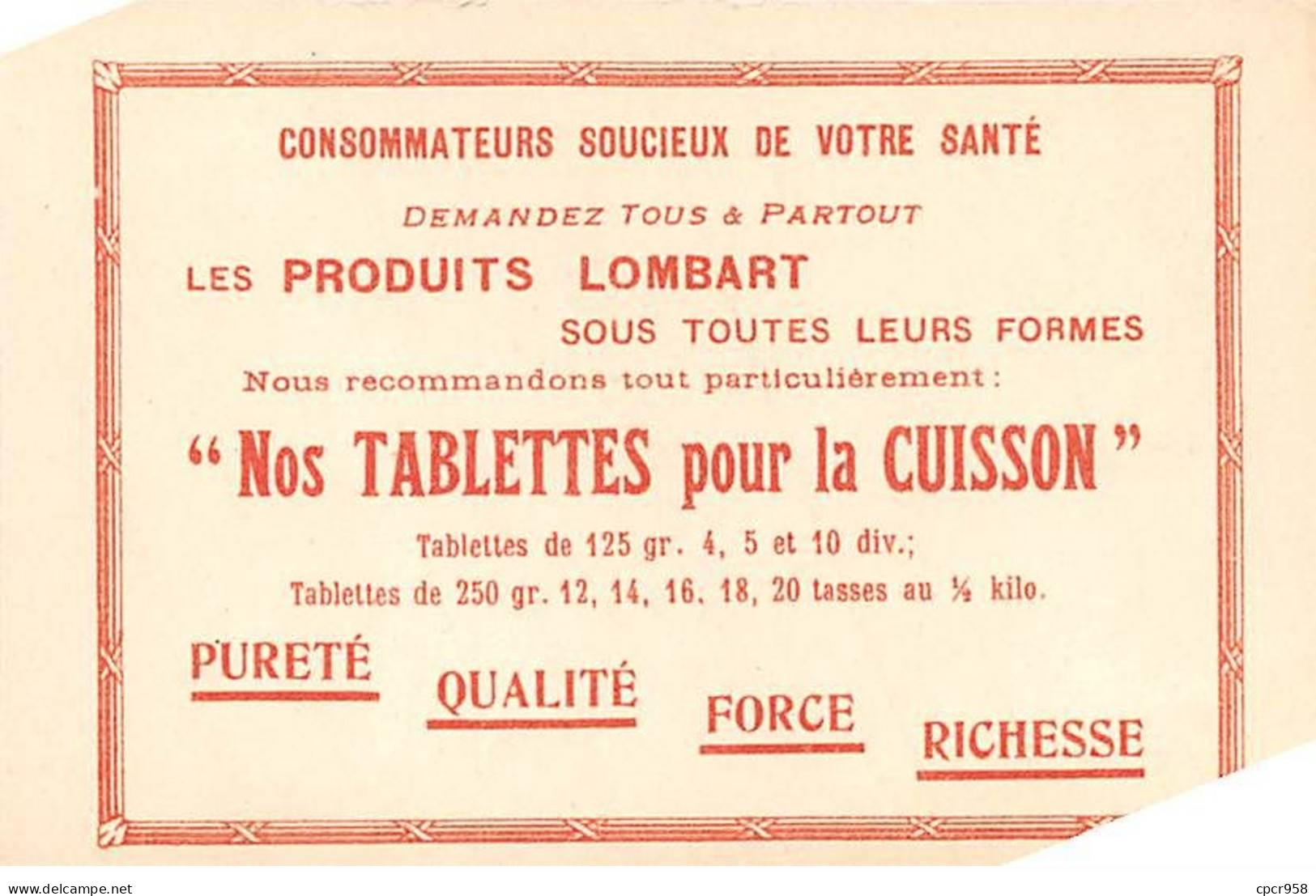 CHROMOS.AM23823.7x10 Cm Env.Chocolat Lombart.Les Rois De France.Lothaire.41 Ième Roi - Lombart