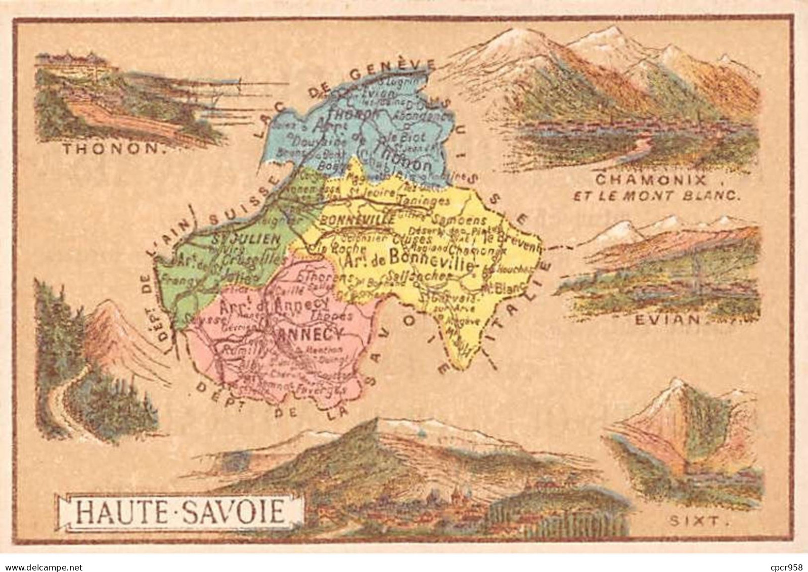 CHROMOS.AM23471.7x11 Cm Env.Chicorée A La Cantinière Française.G Black.Carte Région.Haute Savoie - Tee & Kaffee
