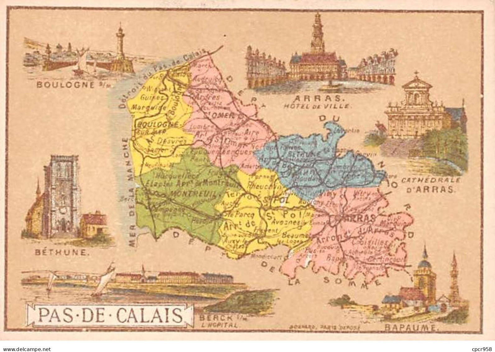 CHROMOS.AM23466.7x11 Cm Env.Chicorée A La Cantinière Française.G Black.Carte Région.Pas De Calais - Tee & Kaffee