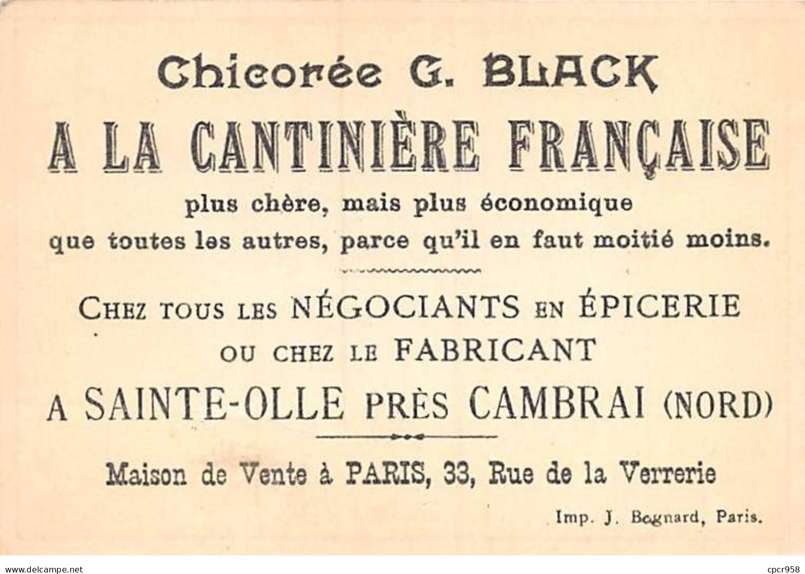 CHROMOS.AM23455.7x11 Cm Env.Chicorée A La Cantinière Française.G Black.Carte Région.Cher - Tee & Kaffee