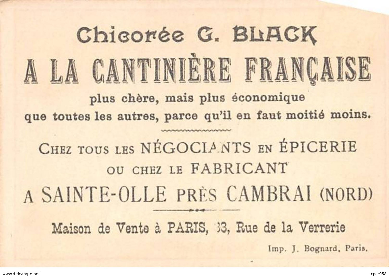 CHROMOS.AM23438.7x11 Cm Env.Chicorée A La Cantinière Française.G Black.Carte Région.Orne - Thé & Café