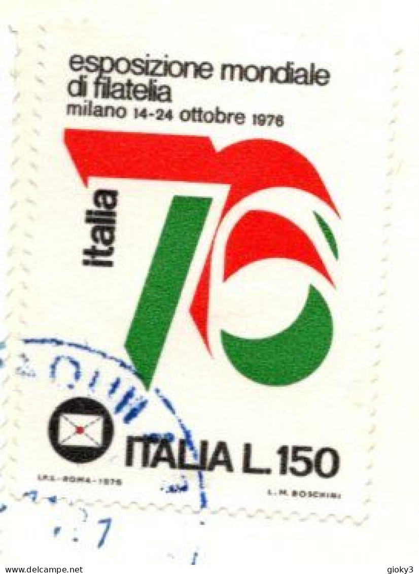 *ITALIA  STORIA POSTALE FRAMMENTO CON 1976 ESPOSIZ. MONDIALE FILATELIA L.150 - 1971-80: Afgestempeld