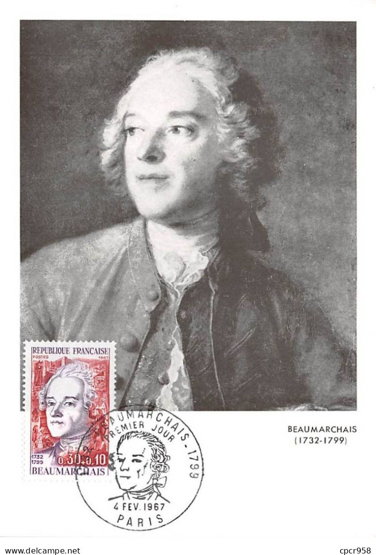 FRANCE.Carte Maximum.AM13940.04/02/1967.Cachet Paris.Beaumarchais (1732-1799) - 1960-1969