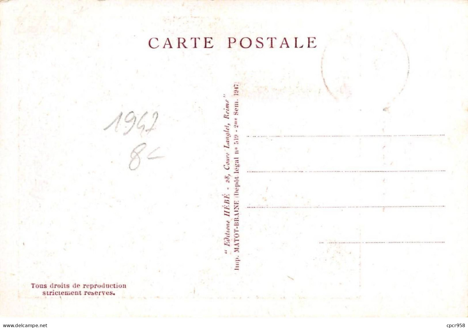 FRANCE.Carte Maximum.AM13728.01/06/1947.Cachet Dinan.Auguste Pavie (1847-1925) - 1940-1949