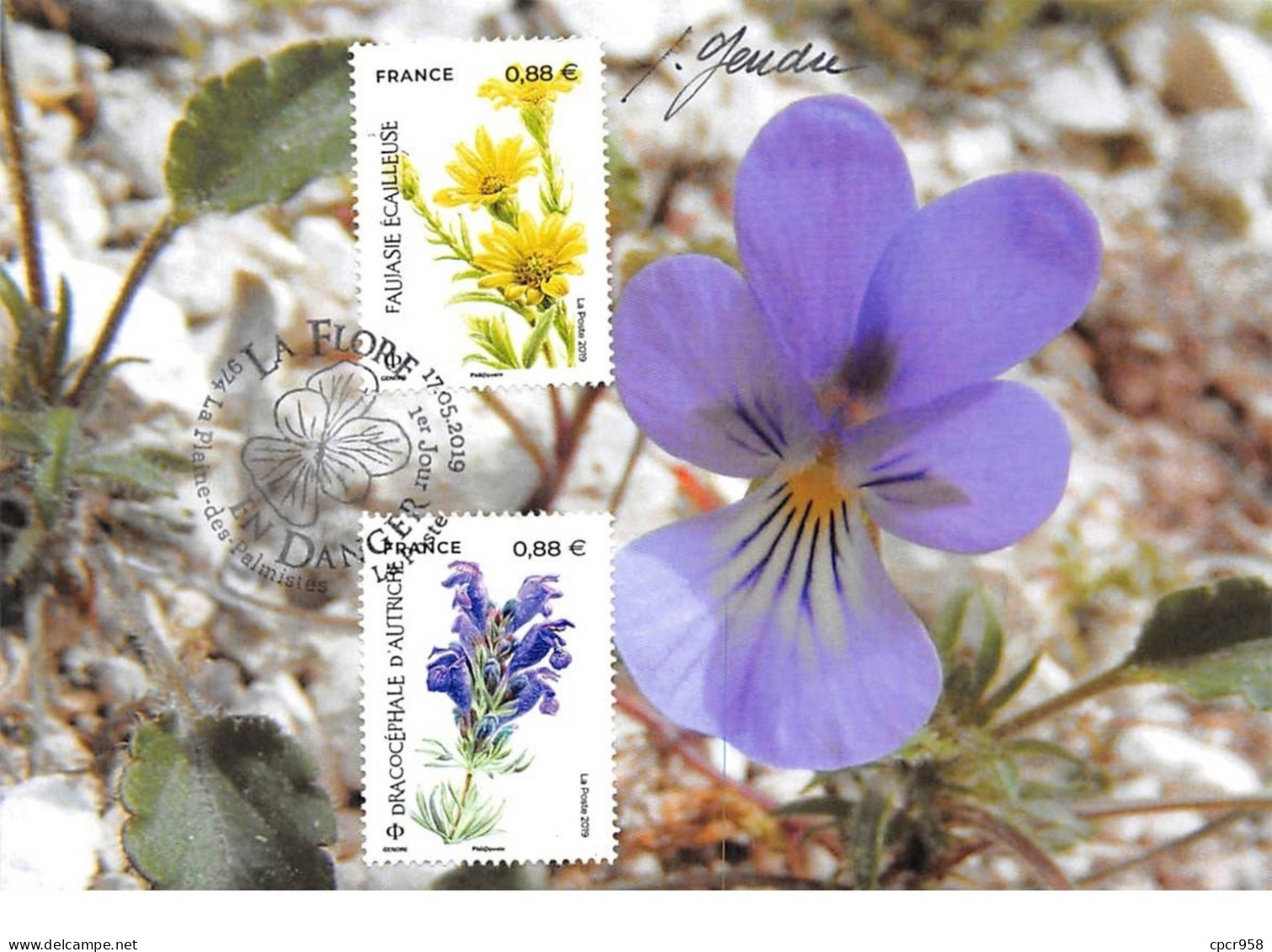 FRANCE.CARTE MAXIMUM. N°207414. 17/05/2019. Cachet La Plaine Des Palmistes. La Flore. Fleur.signé Gendre - 2010-2019