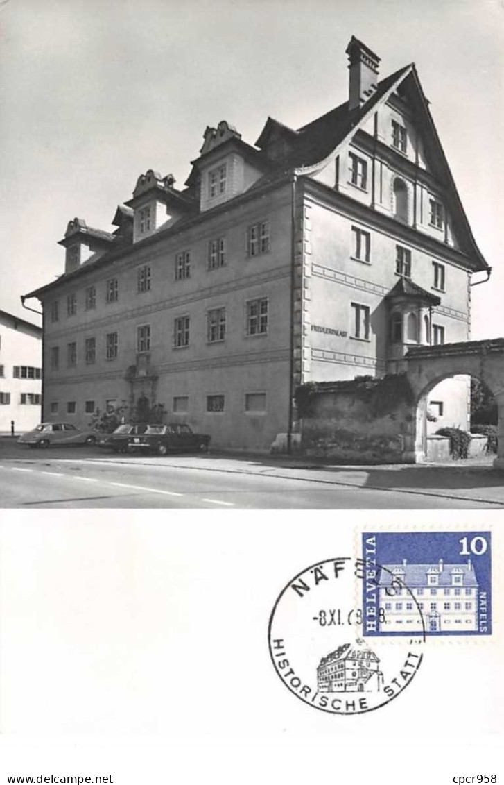 1968 .carte Maximum .suisse .102847 .palais Freuler .cachet Nafels . - Maximumkaarten