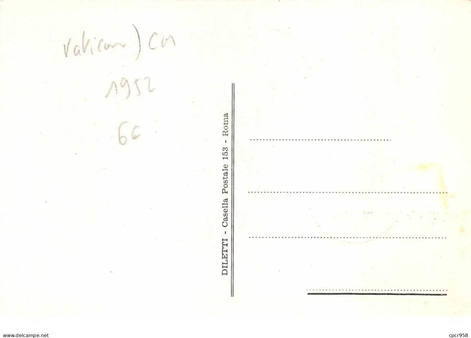 1952 .carte Maximum .vatican .102825 .card G.m. Del Monte .cachet Vatican . - Cartas Máxima
