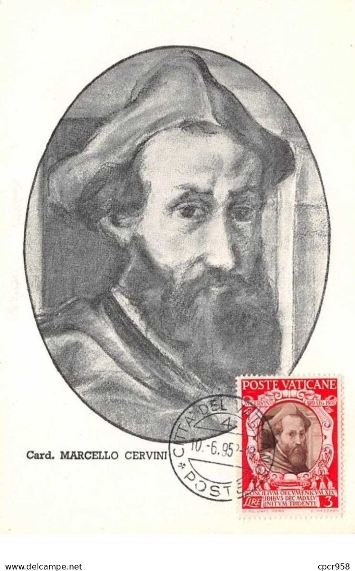 1952 .carte Maximum .vatican .102821 .card Marcello Cervini .cachet Vatican . - Maximum Cards