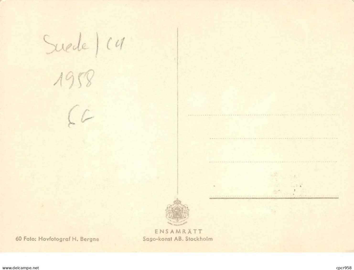1958 .carte Maximum .suede .102762 .gustaf Adolf .cachet Stockholm . - Tarjetas – Máxima