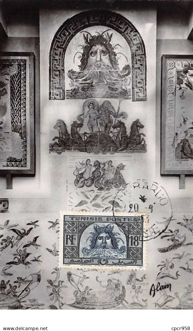1953 .carte Maximum .france Ex Colonie .102798 .musee Du Bardo .cachet Le Bardo . - Used Stamps