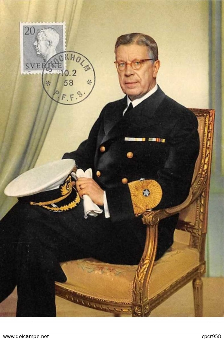 1958 .carte Maximum .suede .102760 .gustaf Adolf .cachet Stockholm . - Tarjetas – Máxima