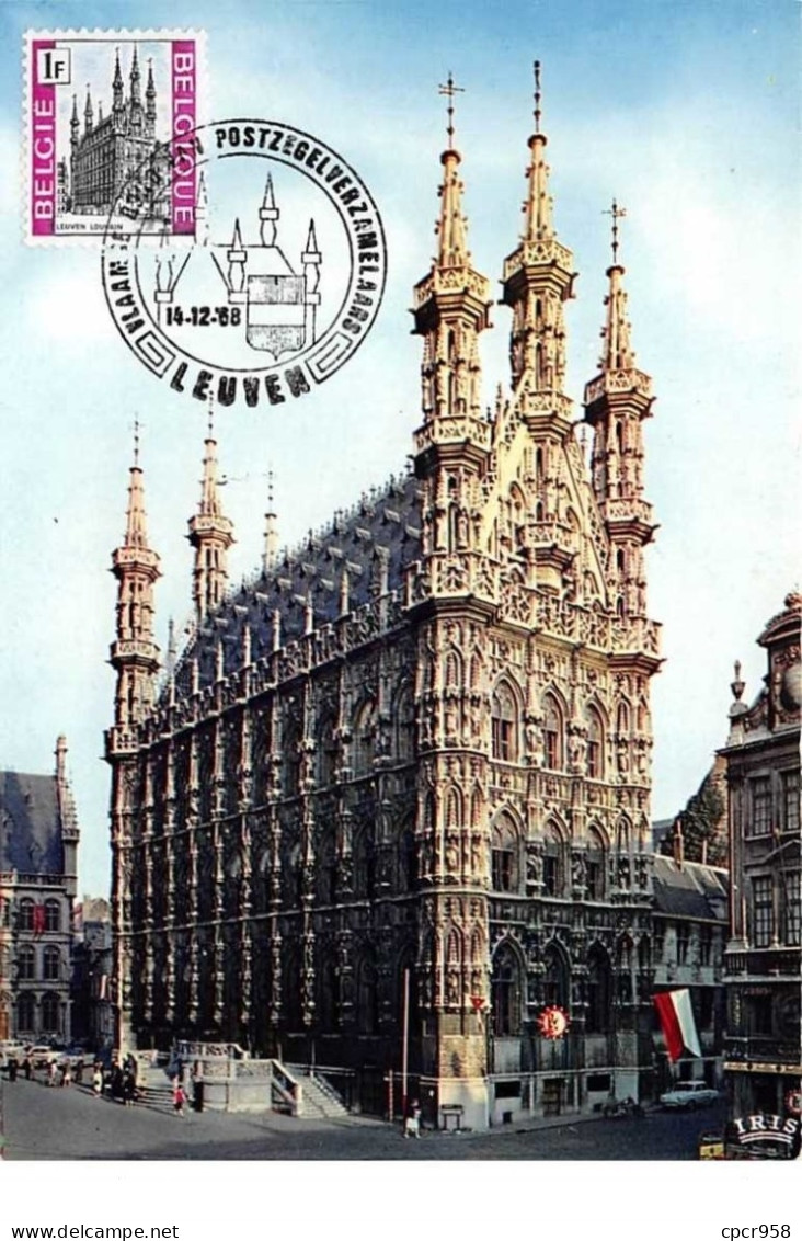 1968 .carte Maximum .belgique .102731 .hotel De Ville .cachet Leuven . - 1961-1970