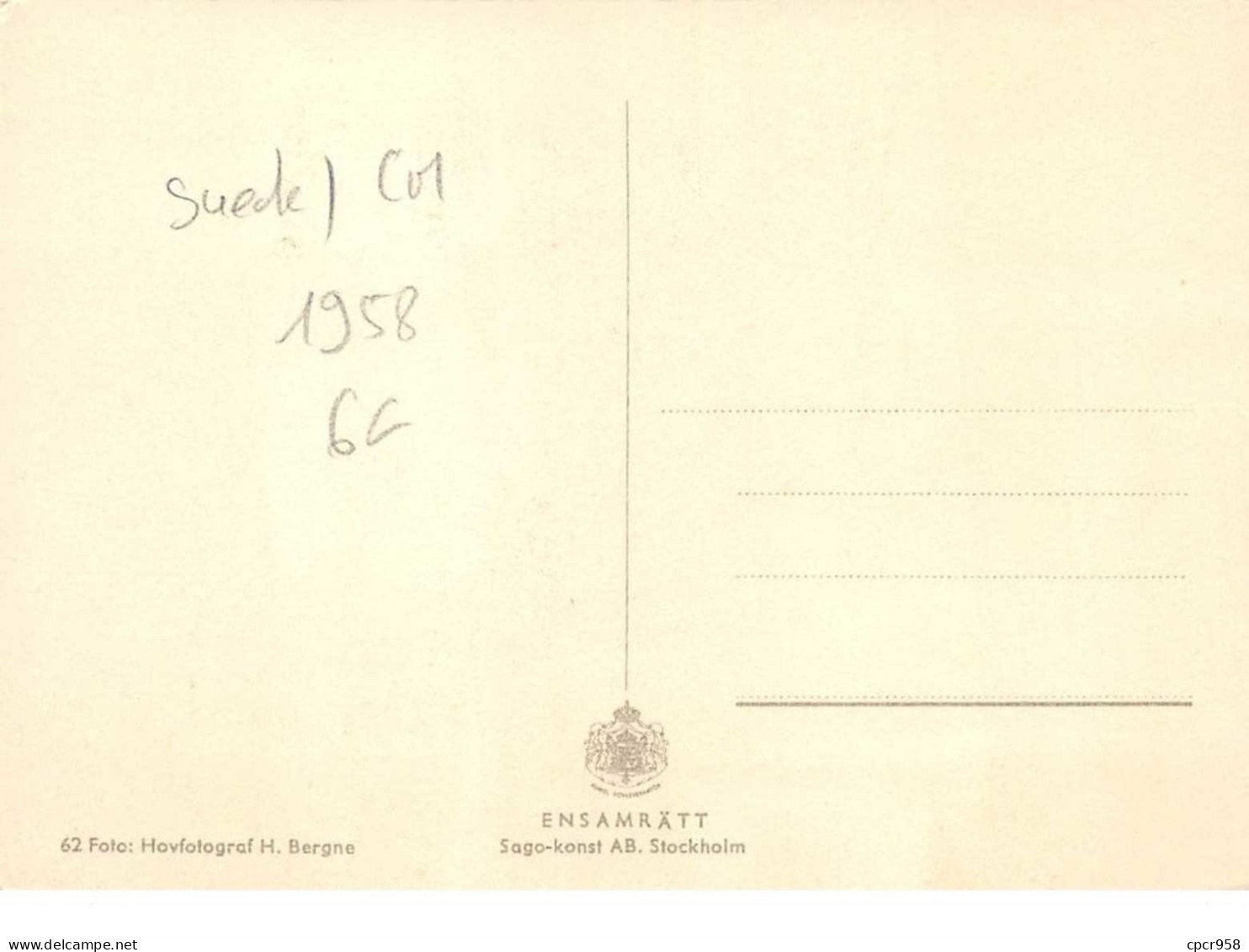 1958 .carte Maximum .suede .102761 .gustaf Adolf .cachet Stockholm . - Maximumkaarten (CM)