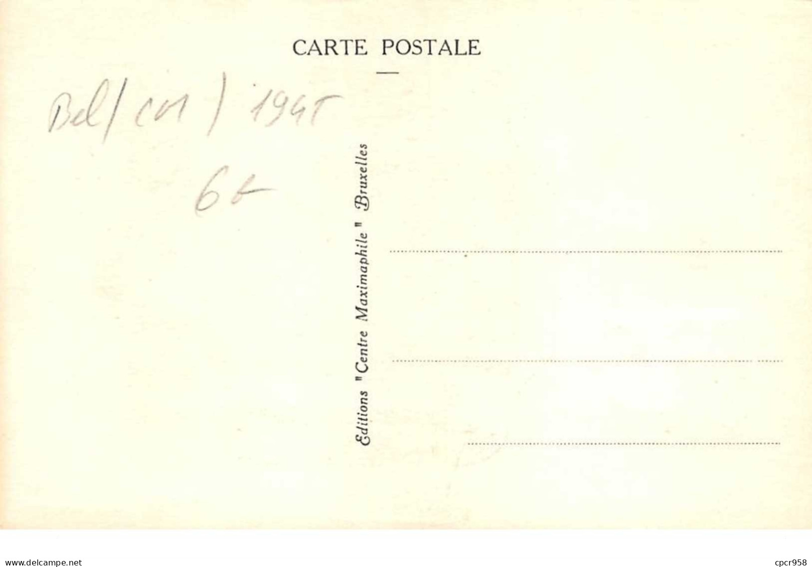 1945 .carte Maximum .belgique .102618 .armoirie .cachet Bruxelles . - 1934-1951