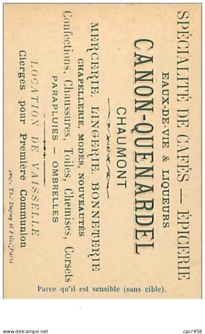 CHROMOS.n°129.CANON-QUENARDEL.EPICERIE.POURQUOI EST IL DIFFICILE D'ATTEINDRE LE COEUR D'UNE FEMME.FONDS DORE - Tè & Caffè