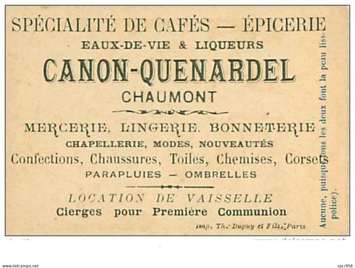 CHROMOS.n°197.CANON QUENARDEL.IMP DUPUY ET FILS.FONDS DORE.QUESTION.MILITAIRE. - Tee & Kaffee