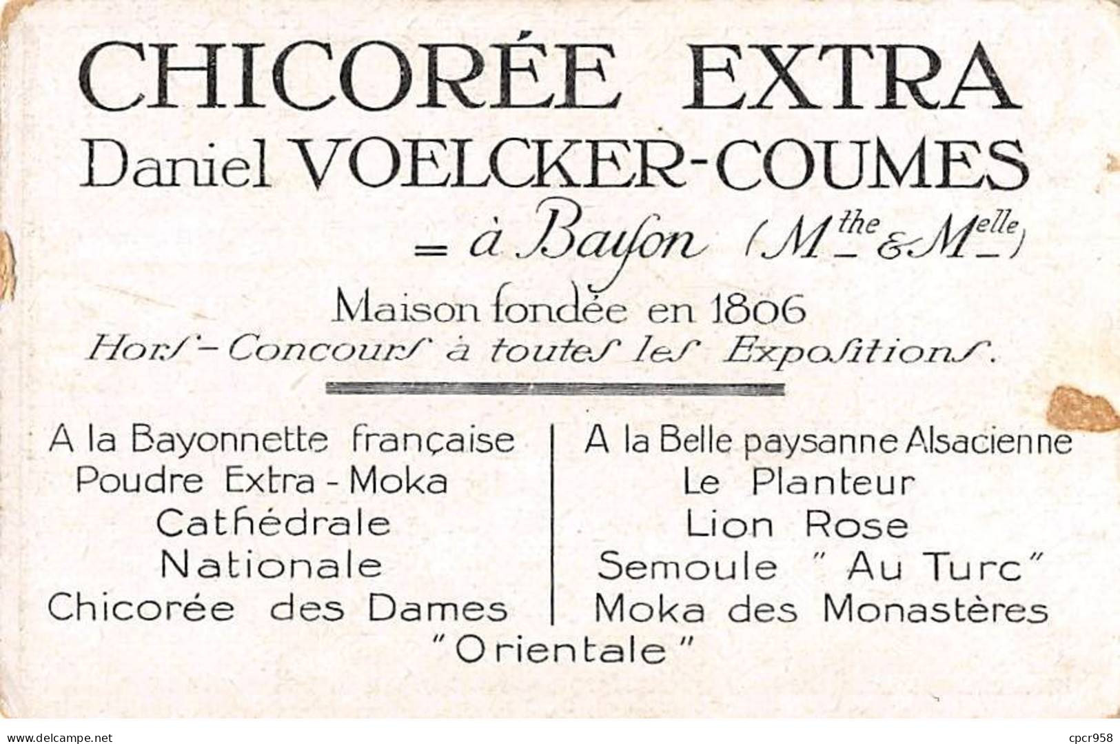 Chromos -COR12345 - Chicorée Voelcker - La Grande Guerre - Soldats - Barbelés - 7x11cm Env. - Thee & Koffie
