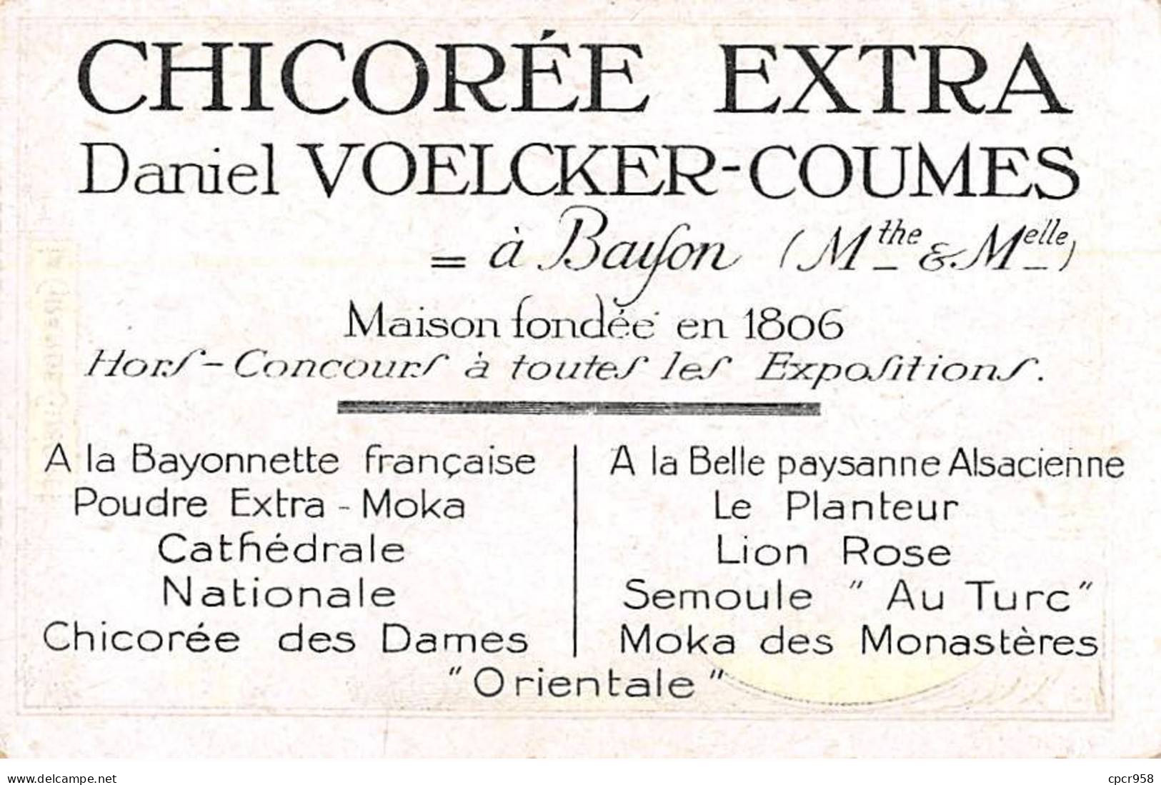 Chromos -COR12355 - Chicorée Voelcker - La Grande Guerre - Les Défenseurs De Paris - Zouaves - Gallieni - 7x11cm Env. - Thee & Koffie