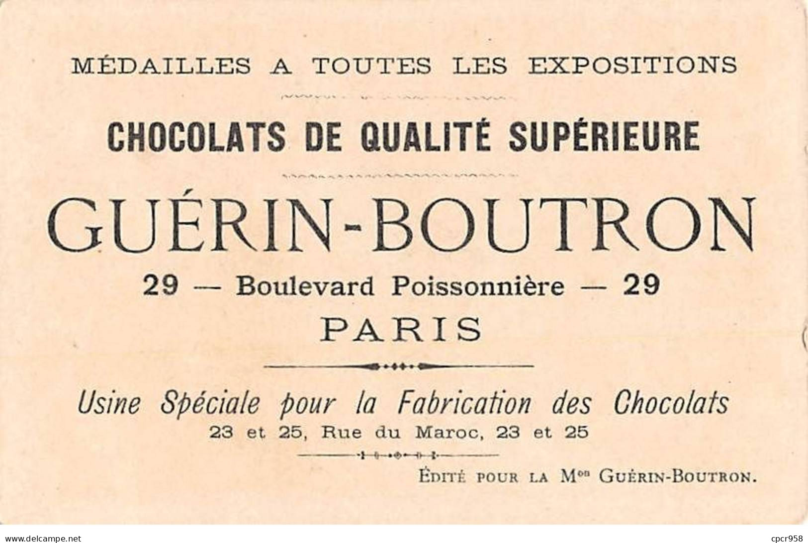 Chromos -COR12339 - Chocolat Guérin-Boutron - Brésil - Singes - Homme - Femme - 7x10cm Env. - Guerin Boutron